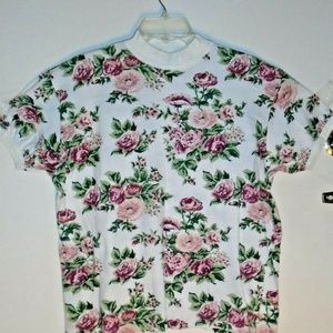 Vintage Floral Rose Print Soft 100% Cotton Top